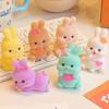 Kawaii 3D мультфильм Флокирующий Кролик Шарм Милый Настольный Автомобильный Орнамент Подвеска Аксессуары Украшения