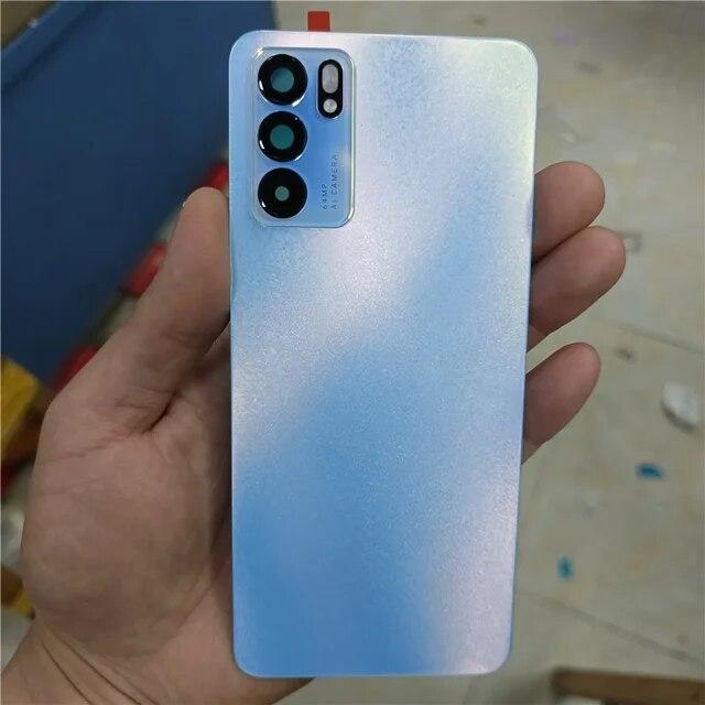 Заднее стекло для OPPO Reno 6 5G задняя крышка батарейного отсека корпус задней двери с запасными частями для объектива камеры