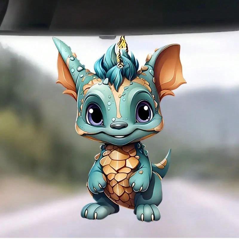 Акриловый декоративный кулон «Черный дракон», автомобильные аксессуары, украшение для внутреннего зеркала заднего вида, рождественская елка, 2D-плоский кулон, сумки и брелки