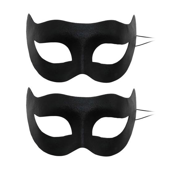 2 Pcs Party Masque Black DIY Retro Party Masque Breathable Half