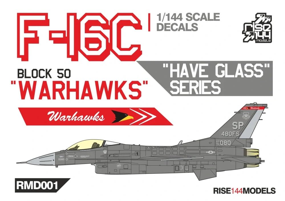 Модели Rise144 Block 50 America 480th Fighter Squadron Warhawks Hub Glass Paint Decal Plastic Model Decal RMAD144001 1/144 F-16C (Самолет)