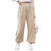 Autumn Women's Pant Loose Colourful Stripe Splicing Sweatpants