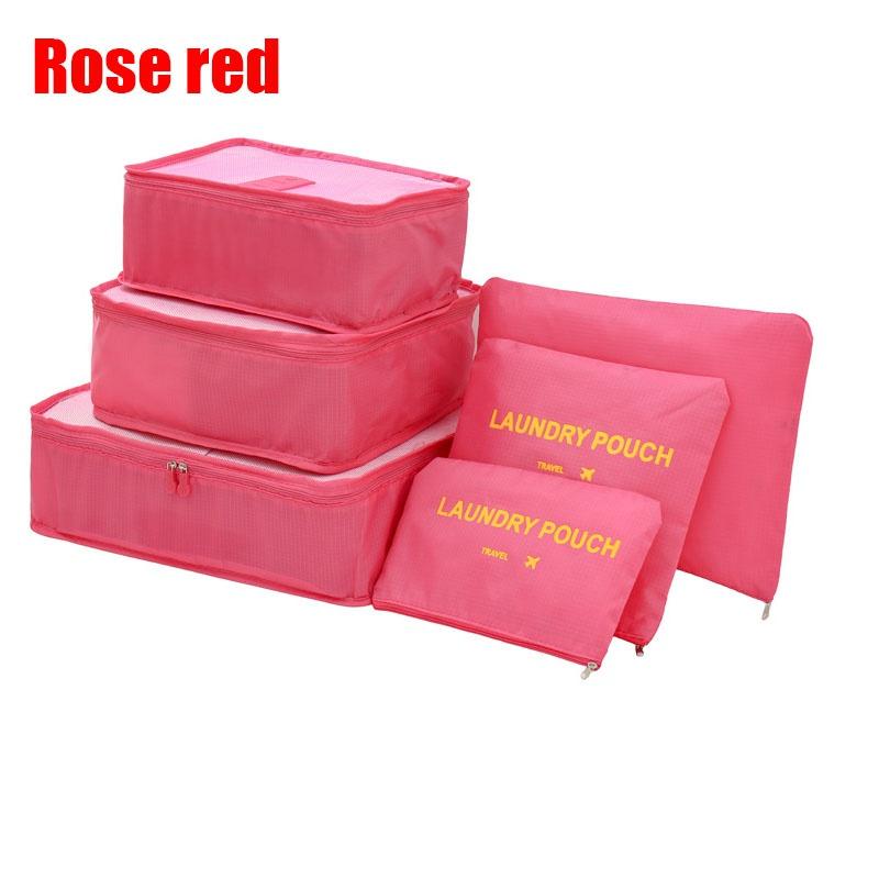 6 PCS Travel Storage Bag Set for Clothes Tidy Organizer Wardrobe Suitcase Pouch Travel Organizer Bag Case Shoes Packing Cube Bag