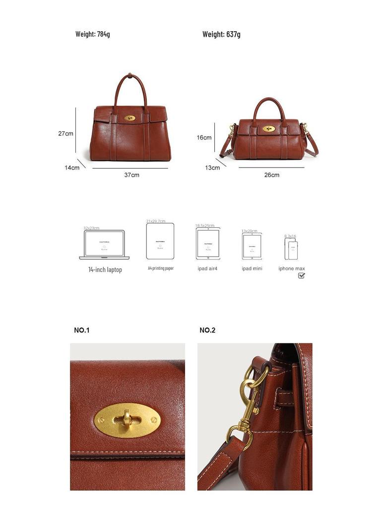 Премиальная сумка-тоут из вощеной кожи 2024: Мягкая, Вместительная, Универсальная Сумка для Поездок на Работу и Ношения через Плечо