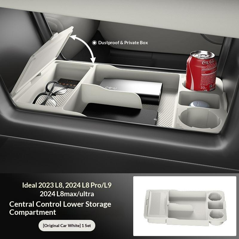 Suitable for Ideal L8/l9 Center Console Underneath Storage Box Silicone Double-layer Organizer Tray Car Interior Accessories