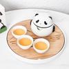 1 Set Cute Ceramics Panda Tea Set One Pot Portable Kung Fu Tea Teacup Durable with Three Cups Teapot Set Gifts