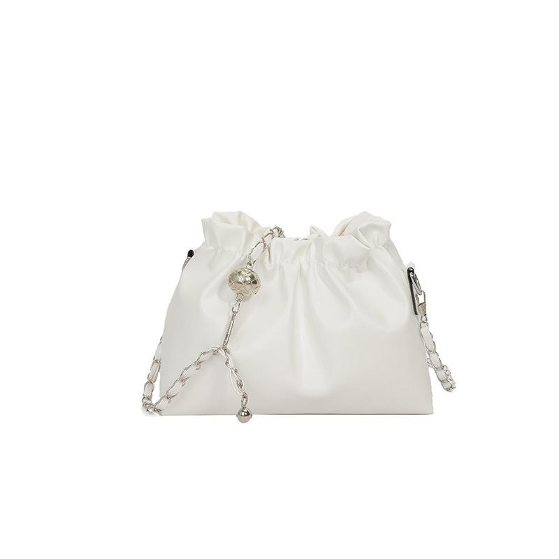 Нишевая универсальная плиссированная сумка-облако женская новая цепочка однотонная на плечо через плечо сумка-мессенджер текстурная дорожная сумка-ведро