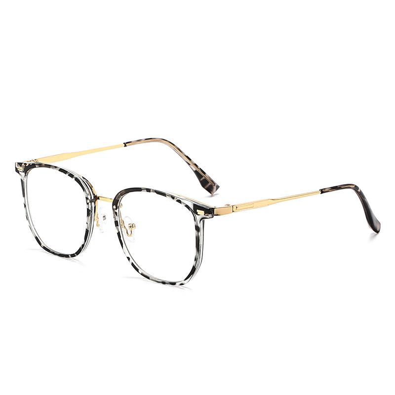 Fashion color-changing anti-blue light glasses, women's round face plain artifact, trendy and versatile, can be matched with myopia degree flat glass