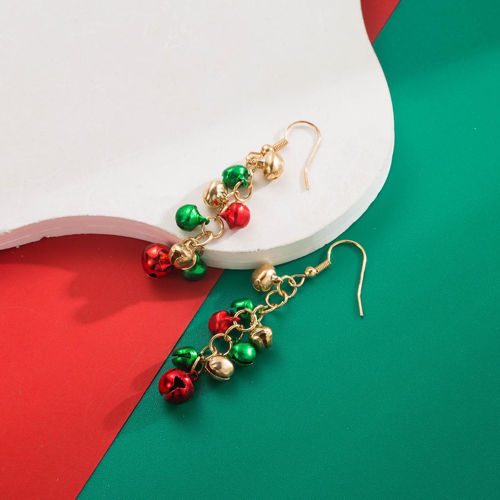 Рождественские серьги для женщин Модные Универсальные Цветные Серьги-крючки в виде снежинок, колокольчиков, лампочек, капель масла