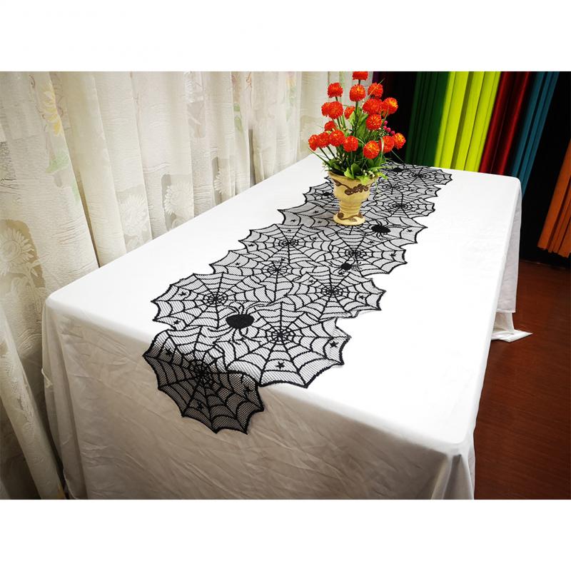 1/3/5 шт., черная кружевная скатерть-паутина для украшения Хэллоуина, семейный обеденный стол для вечеринки и фестиваля