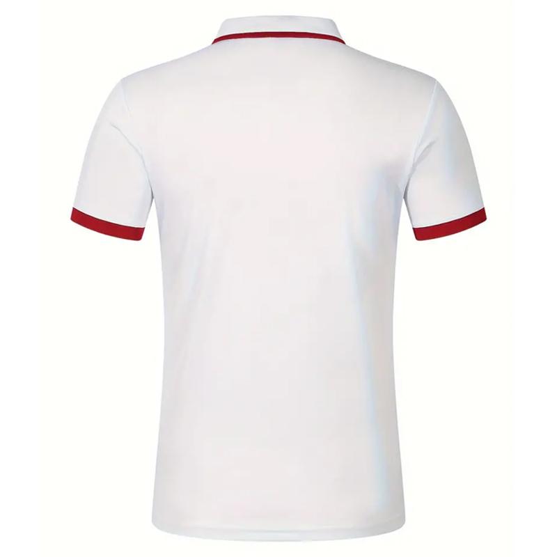 Men Summer Short Sleeve Slim Fit Turn Down Collar Polo Shirt 100% Polyester Pure Color Golf Polo Shirt Tops