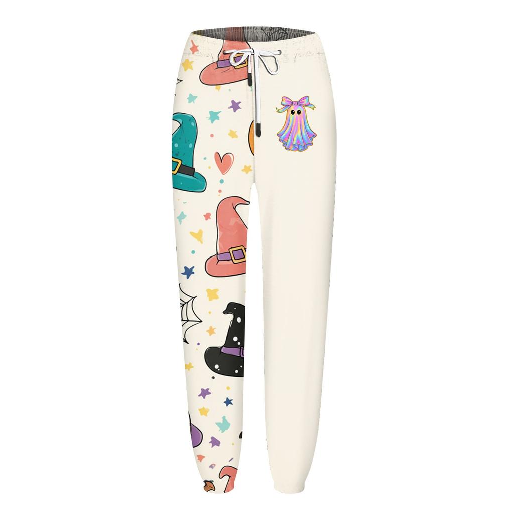 Женские повседневные модные спортивные штаны с принтом на Хэллоуин, повседневные брюки