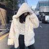 Зимнее женское пальто из искусственного меха норки с капюшоном, плотное теплое пальто из искусственного меха, свободное плюшевое пальто из норки большого размера