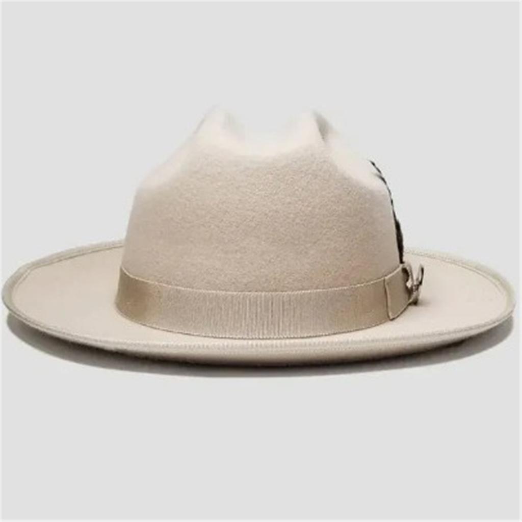 Roll Brim Wool Hat for Adult Stage Performances Hat Theme Party Costume Hat Masquerade Dress Up Hat Music Festival Hat