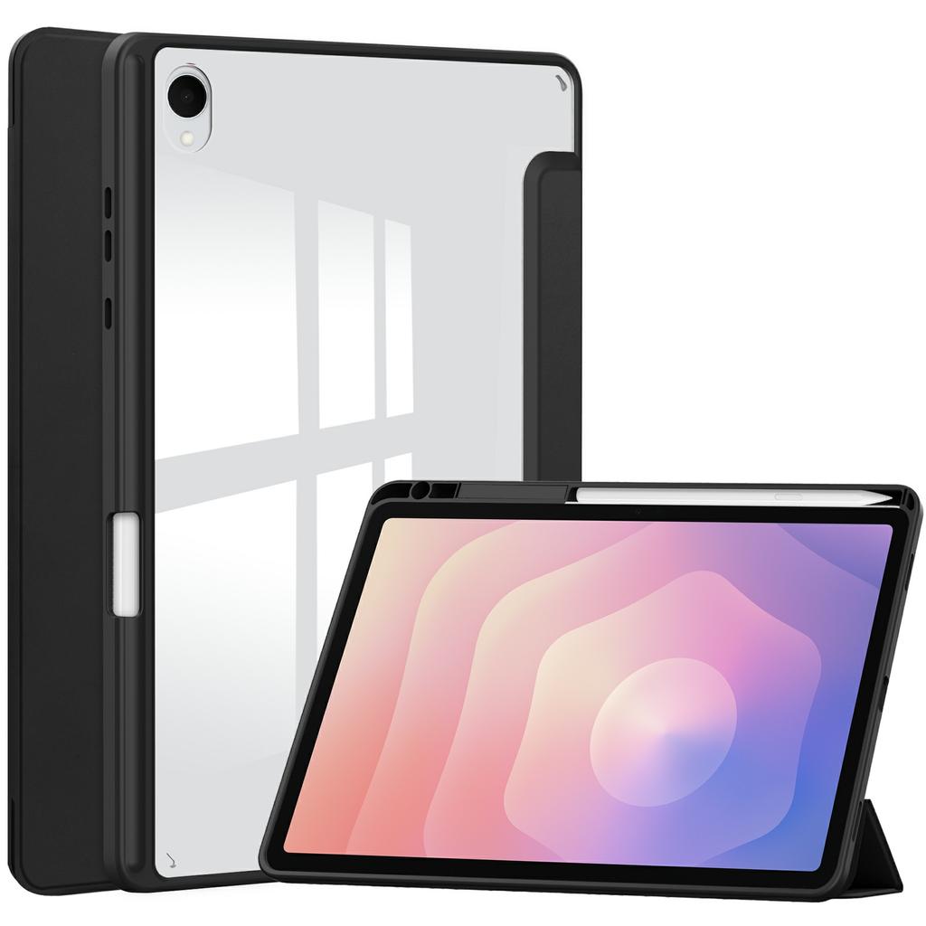 For Samsung Galaxy Tab S11 Case Clear Acrylic Leather Tablet Cover Support Auto Sleep/Wake