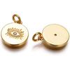 10 шт. Латунные Микро-Паве Фианитовые Подвески 'Сглаз' Золотые Плоские Круглые Подвески 'Счастливый Глаз' для Изготовления Украшений Поделок DIY Ожерелье