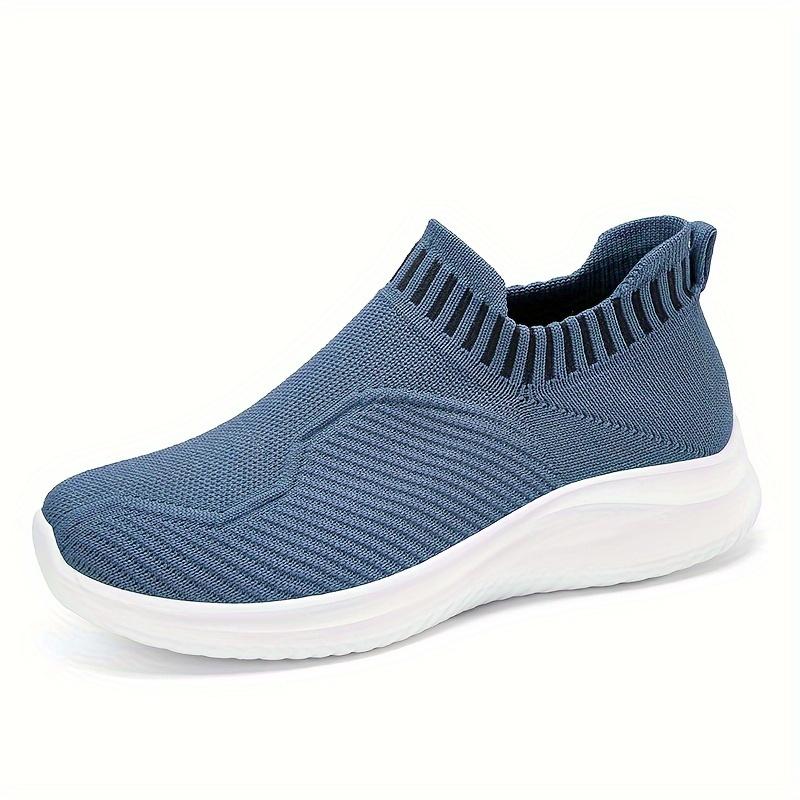 Женские дышащие кроссовки Slip On, легкие вязаные кроссовки с мягкой подошвой, удобные низкие туфли