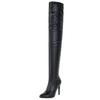COOLCEPT Fashion High Extra Long 41AS Cm Women's Knee-High Boots, Heels, Thigh-High Boots, Leg-Slimming, Boots, Black, 25.5