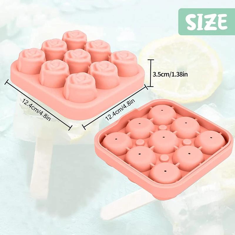 Rose Shape Ice Cube Tray - Food - Grade Silicone, Suitable for Freezer Drinks, Kitchen Accessories & Apartment Essentials