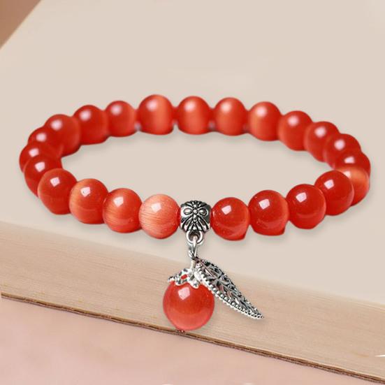 Женский браслет в этническом стиле, гладкая эластичная веревка, полировка ручной работы, украшение, привлекательные опаловые бусины