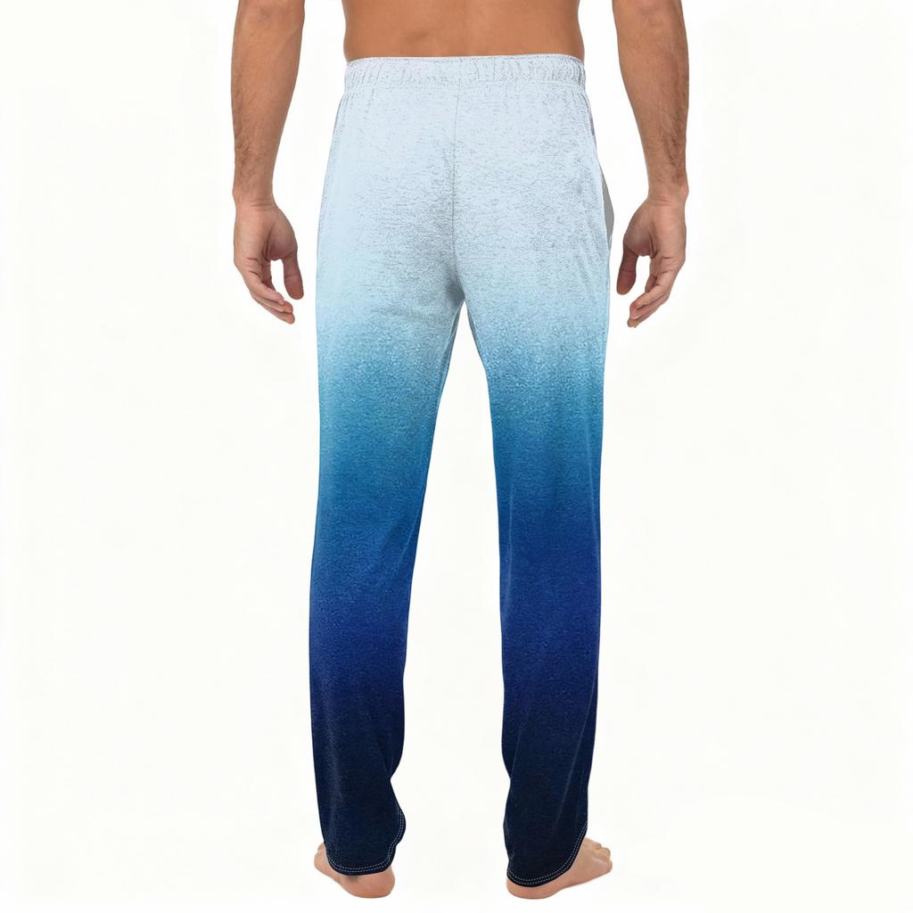 Men's Plain Knit Solid Pocket Casual Pants Home Pajama Pants