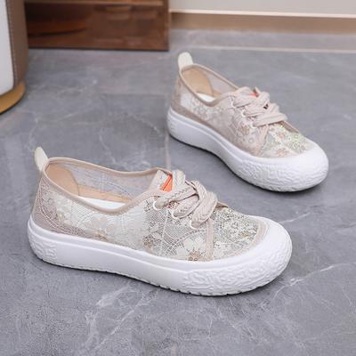 Женские летние туфли без шнуровки на платформе с сеткой. Удобные лоферы на шнуровке. Повседневные кроссовки. Легкие дышащие прогулочные туфли на плоской подошве. Модная женская обувь.