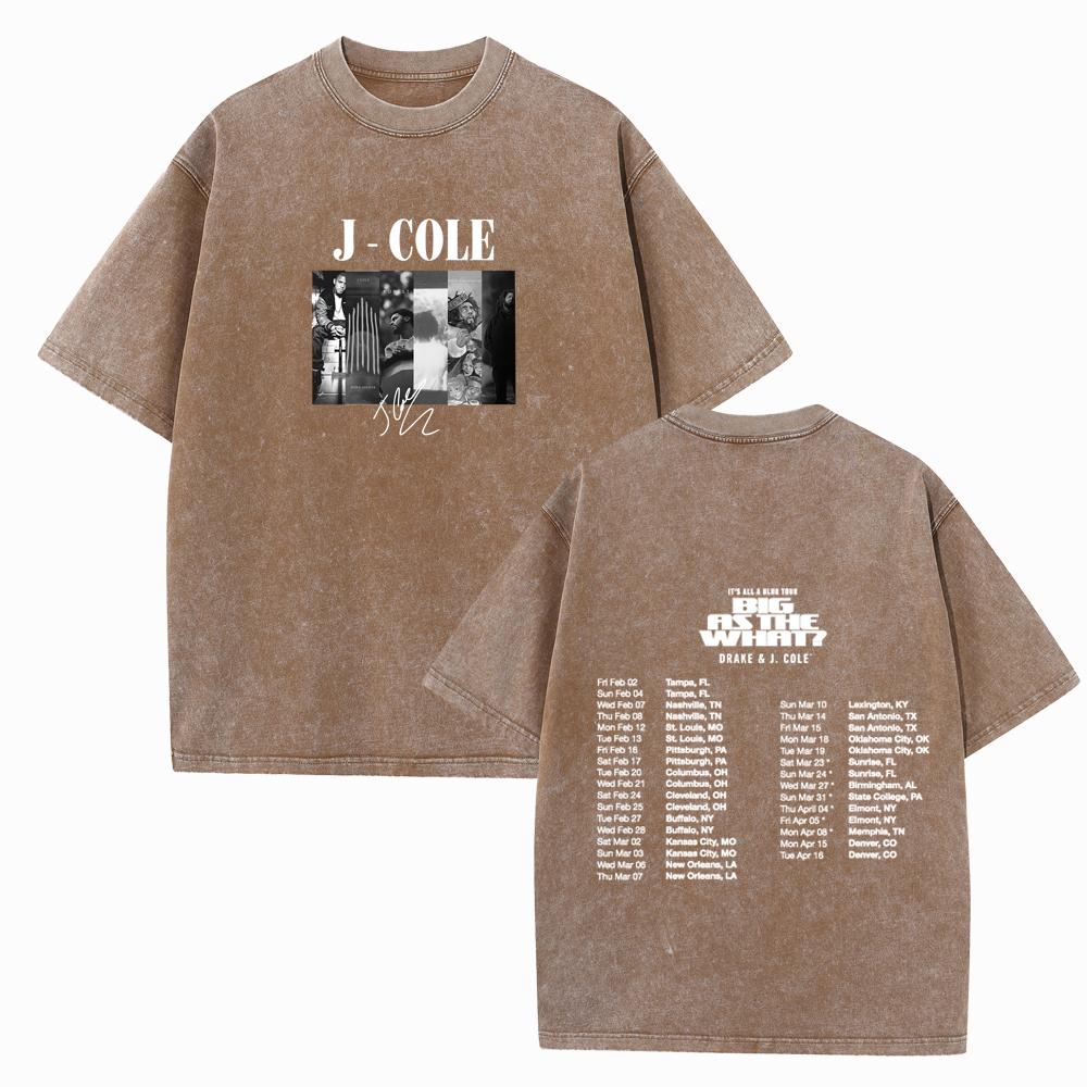 Винтажные футболки J Cole Tour Harajuku Летние Унисекс Обычные с круглым вырезом и коротким рукавом Повседневные хлопковые футболки с принтом