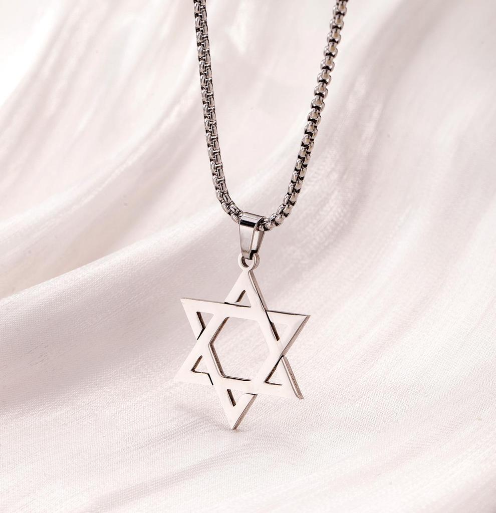 Модное ожерелье из титановой стали: Унисекс Подвеска из нержавеющей стали в виде полой звезды, Длинная цепочка