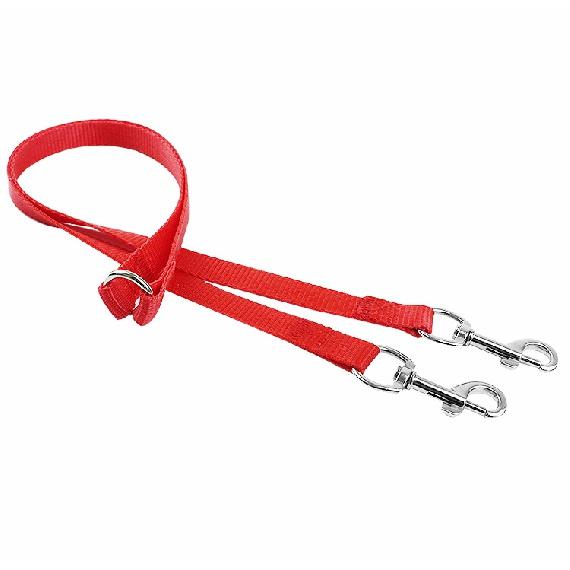 Nylon Double Pulling Head Handle One Drag Two Dog Leash Dogs Hand Holding Rope Durable Pet Dog Leashes Solid Color Pet