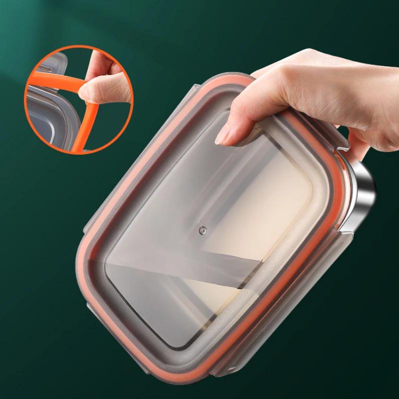 Пищевой сорт 304 нержавеющая сталь сохраняет свежесть ланч-бокс домашний холодильник специальный фруктовый бенто герметичный ящик высокая термостойкость