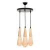 Corre Tray 3 Piece Eggplant Glass Pendant Lamp Honey / Gold 80x30x30 Cm