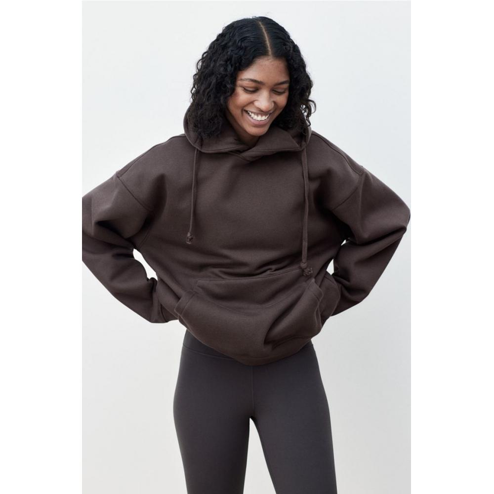 Спортивная толстовка с капюшоном HM Inflatable Collar темно-коричневого цвета