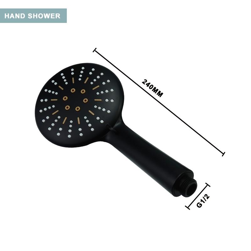 Матово-черные аксессуары для душа для ванной комнаты, настенный регулируемый подъемный стержень ABS3, функциональная душевая лейка с тропическим душем, шланг 1,5 м