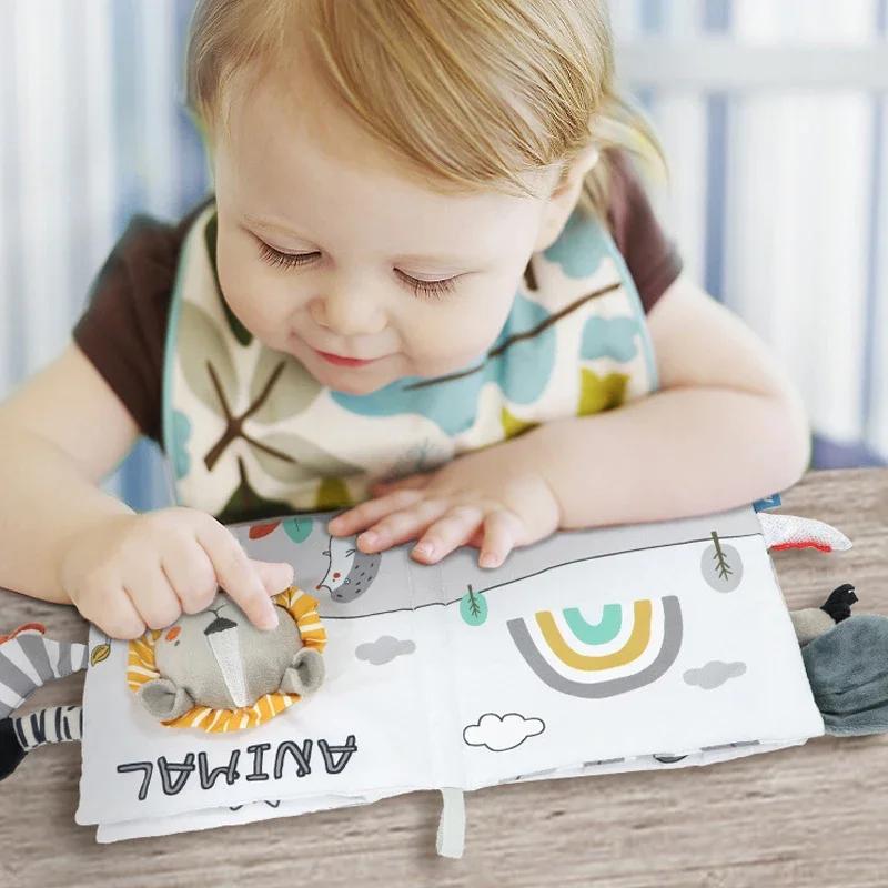 Мягкие детские книги, тихие тканевые книги, развивающие игрушки Монтессори, детские тактильные книжки с эффектом шелеста для детей от 0 до 12 месяцев
