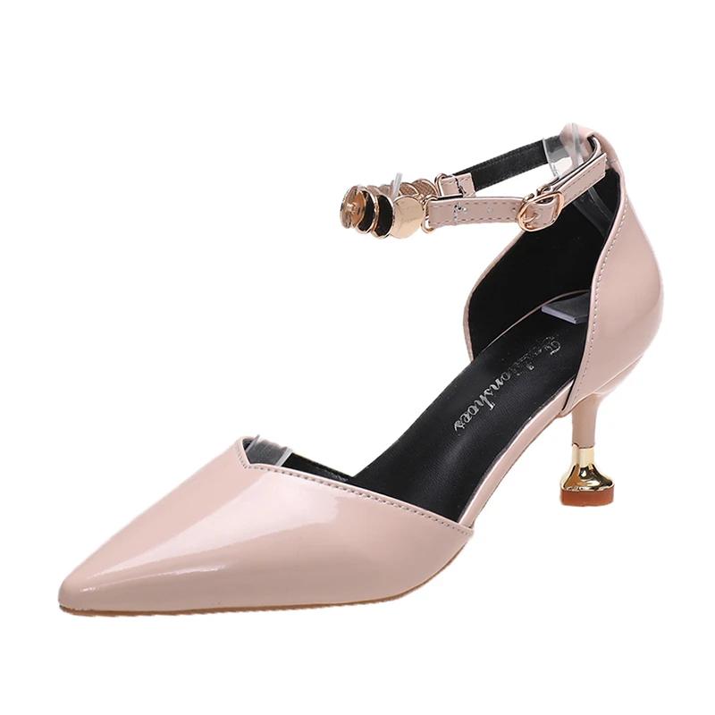 Fashion Womens Pumps New Fashion Sweet Pointed Toe Buckles Strap Stiletto Lady Cool Red Sexy Party High Heels Spring Autumn Casual Shoes