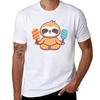 Beautiful Sloth And Ice Cream Cone Art T-Shirt T Shirts for Man Graphic Vintage Cotton T Shirt Man T-Shirt
