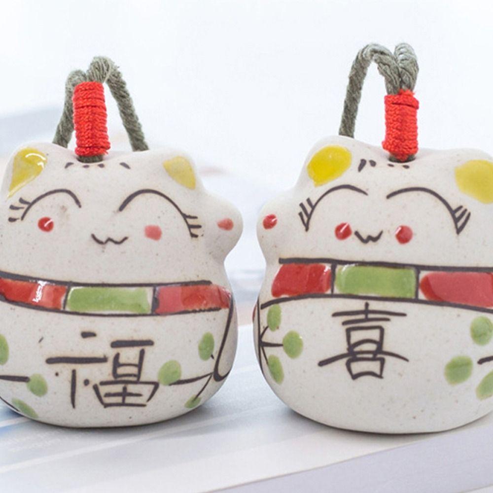 Character Lucky Cat Japanese Style Wind Chime Bag Pendent Hanging Decorations Bell Key Chain