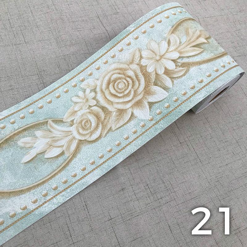 5M ПВХ самоклеящиеся наклейки на плинтус, цветочные наклейки на талию, водонепроницаемые 3D настенные бордюры для ванной комнаты, декор