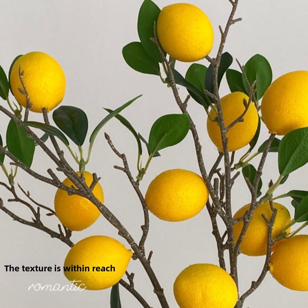 Luxury Artificial Lemon Fruit Green Leaves Simulation Fruit Tree Restaurant Hotel