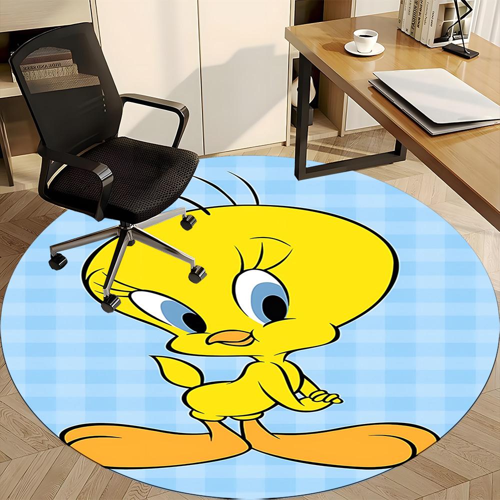 1 шт. Коврик Looney Tunes Птичка Твити, Круглый коврик для офиса, Под офисные стулья, Спальня, Гостиная, Декор для дома a1022308