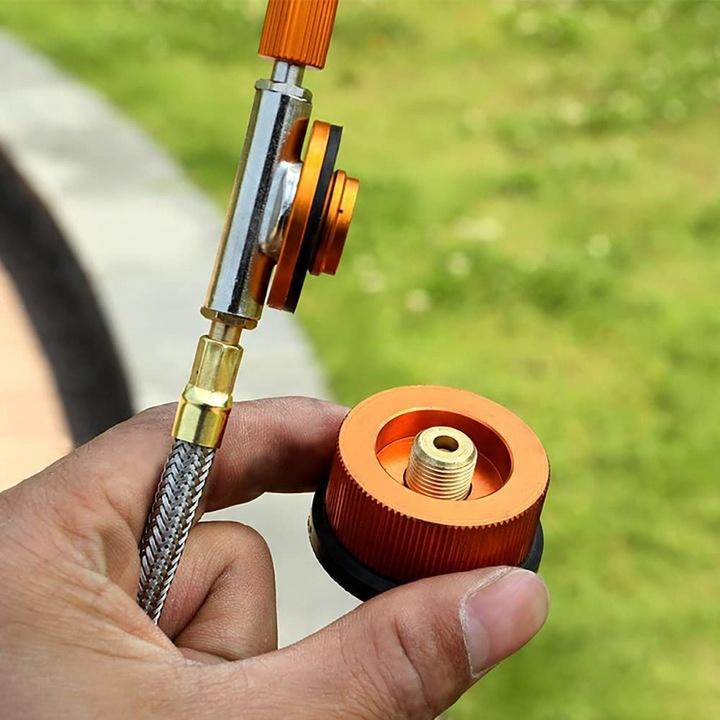 Kuchenka Gazowa Polowa Turystyczna Przenośna + Adapter + Gaz Kartusz 400Ml
