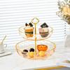 For Food Serving Tray Large Capacity Snack Tray Plastic Double Layered Fruit Plate