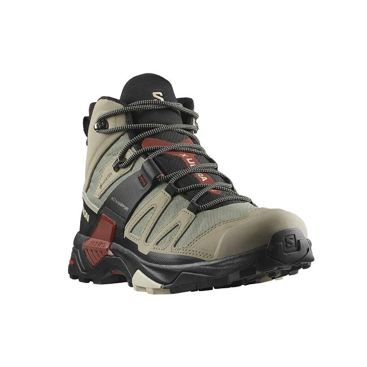 SALOMON X Ultra 4 Mid Gtx Durable Breathable Outdoor Functional Shoes Men Shoes Khaki-Green 473525