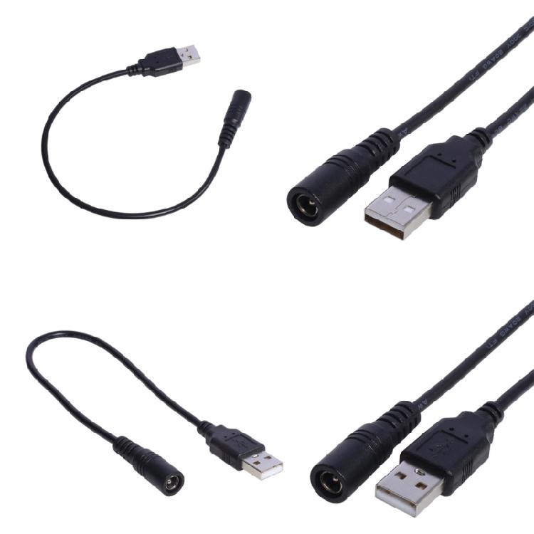 30см USB на DC 5.5x2.1мм 5В Кабель питания Штекер USB на штекер DC (бочка) Провод