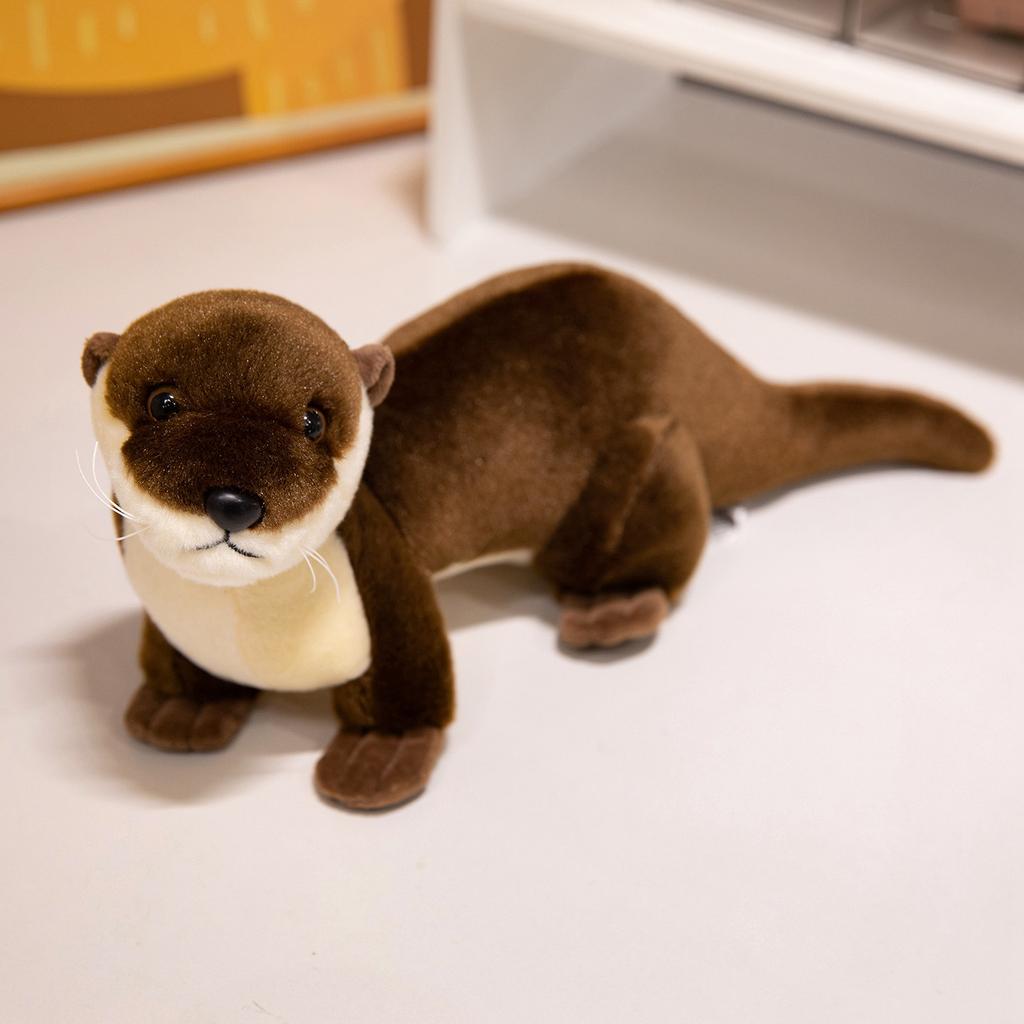 Simulation Cute Fish-holding Otter Doll Plush Toy Sea Otter Doll Children's Pillow Doll Men and Women Gifts