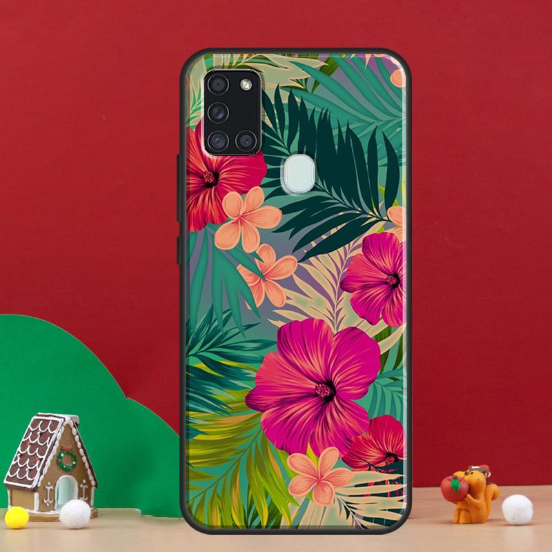 Tropical aloha Hibiscus pattern Cover For Samsung Galaxy A54 A34 A14 A32 A12 A22 A52 A72 A13 A33 A53 A50 A52S A51 A71 Back Case