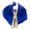 1 Set Performance Telescopic Rod 360 Wings Egyptian Degree Belly Dance Cape with Costume Pleated Bright