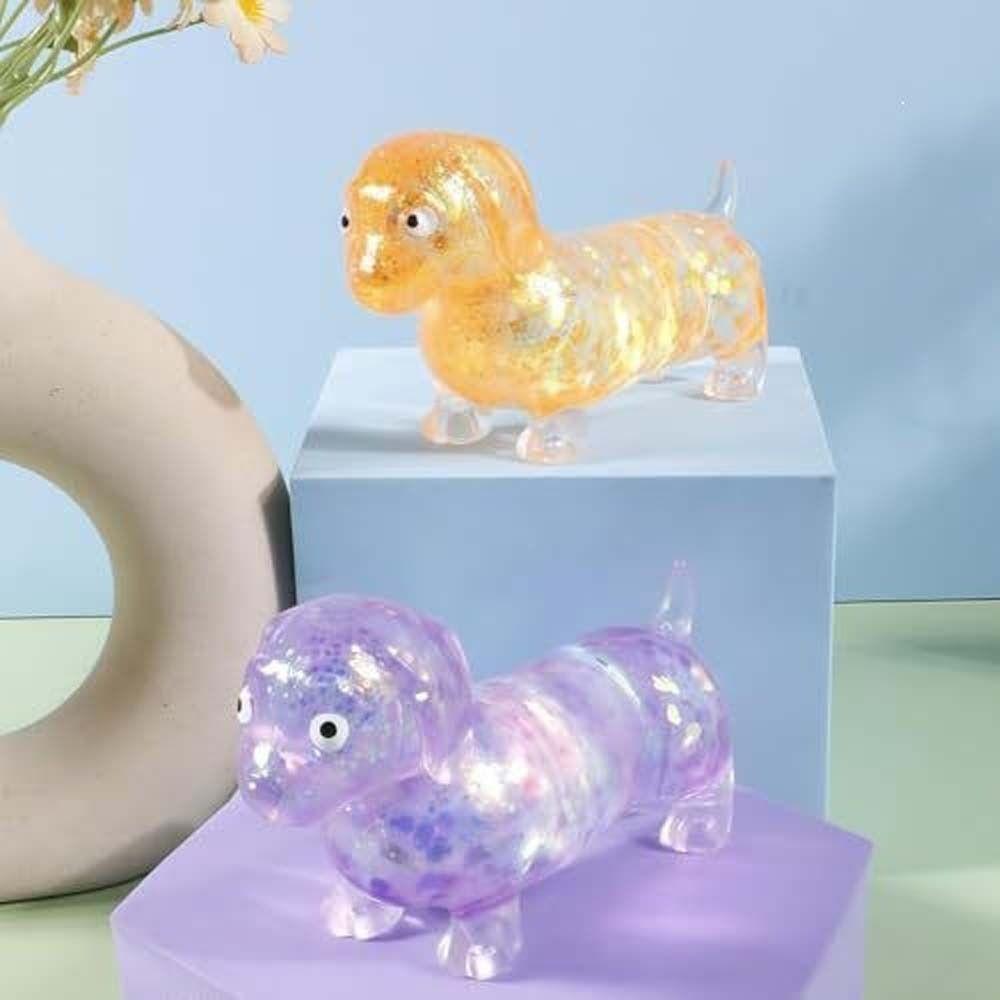 Cute Puppy Slow Rising Toys Sparkling Powder Squishy Toys Sausage Dog Fidget Children Gifts