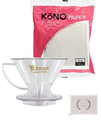 Кофеварка KONO Style Набор кофейных фильтров Оригинальные бумажные полотенца MDK-41, MD-45 (4 порции) (8 листов, 4-слойные)