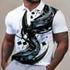 Летняя мужская рубашка поло, модная, с 3D-цифровым принтом, из полиэфирного волокна, с короткими рукавами, удобная повседневная рубашка